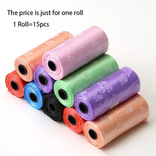 1 Roll 15Pcs Pet Poop Bag Multipurpose Carrier Garbage Clean Dog Waste Poop Bag Dog Accessories Pet Supplies Pet Trash Bags
