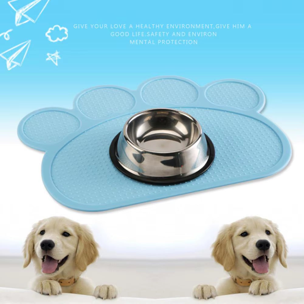 Waterproof Pet Mat for Dog Cat Silicone Pet Food Pad Pet Bowl Drinking Mat Dog Feeding Placemat Easy Washing